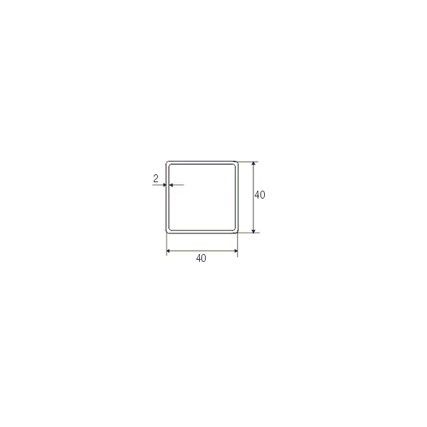 Profilis aliuminio 40x40x2mm, L5000mm