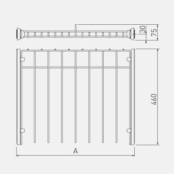 Kabykla kelnėms P900mm, ištraukiama, švelniu uždarymu balta
