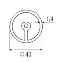 Profilis aliuminio Ø40mm, su pertvara L5000mm