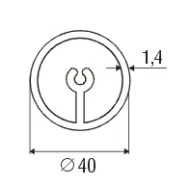 Profilis aliuminio Ø40mm, su pertvara L5000mm