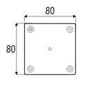 Fixing plate for furniture leg, central, aluminum K-43 80x80mm