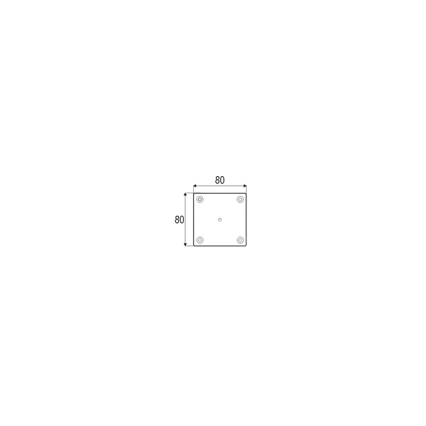 Fixing plate for furniture leg, central, aluminum K-43 80x80mm