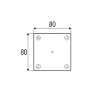 Fixing plate for furniture leg, central, aluminum K-43 80x80mm