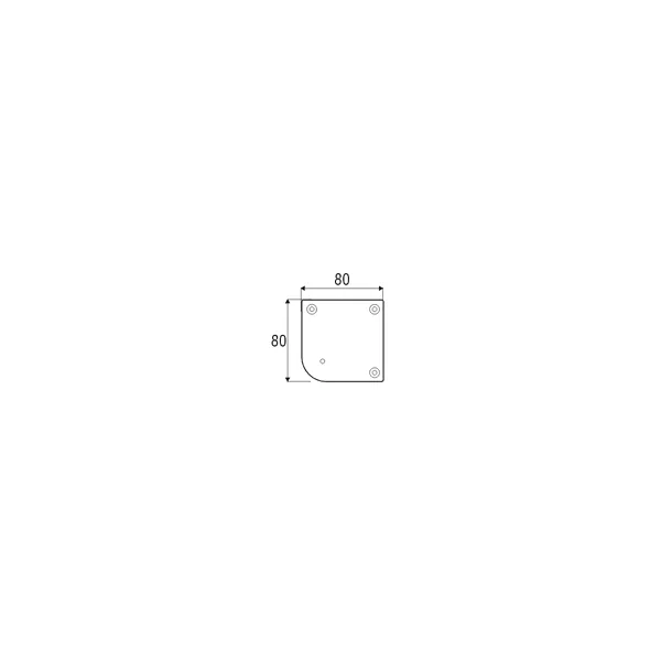 Fixing plate for furniture leg, corner aluminum K-43 80x80mm