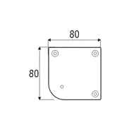 Fixing plate for furniture leg, corner aluminum K-43 80x80mm