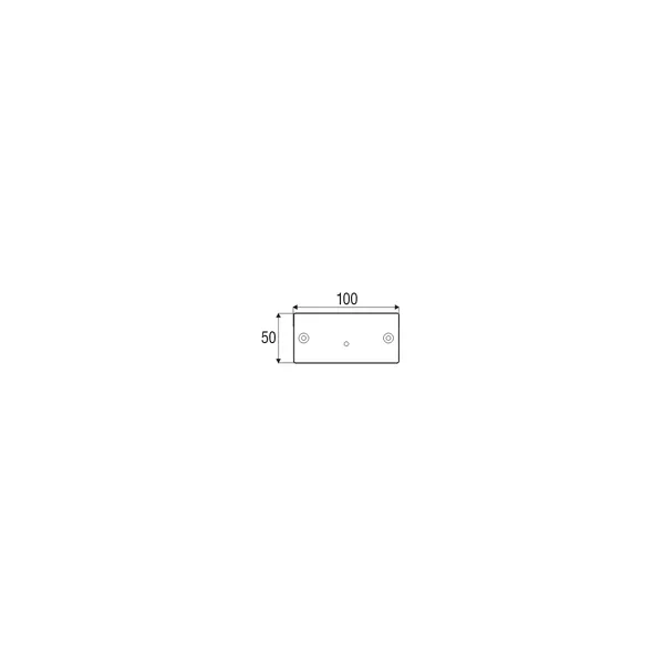 Fixing plate for furniture leg, aluminum K-43 100x50mm