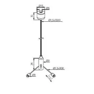 Steel cord ROPE NT-150, double, for modular light fittings, L1500mm 18kg (2 pcs)