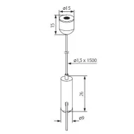 Steel cord ROPE NT-150, singular, for modular light fittings, L1500mm 18kg (2 pcs)