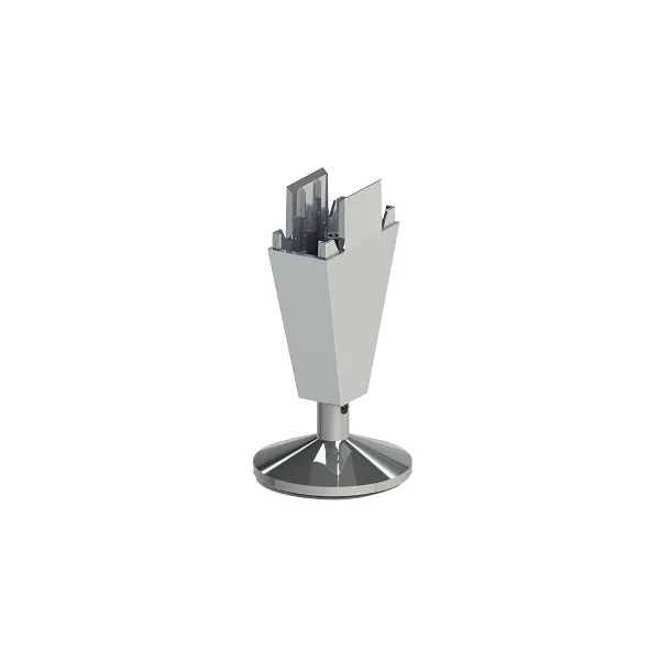 Adjustable support for Stili Phos vertical profile, black/chrome