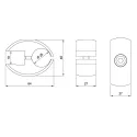 One-way connection for glass/chipboard