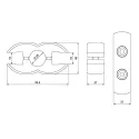 Jungtis dvipusė stiklui/plokštei