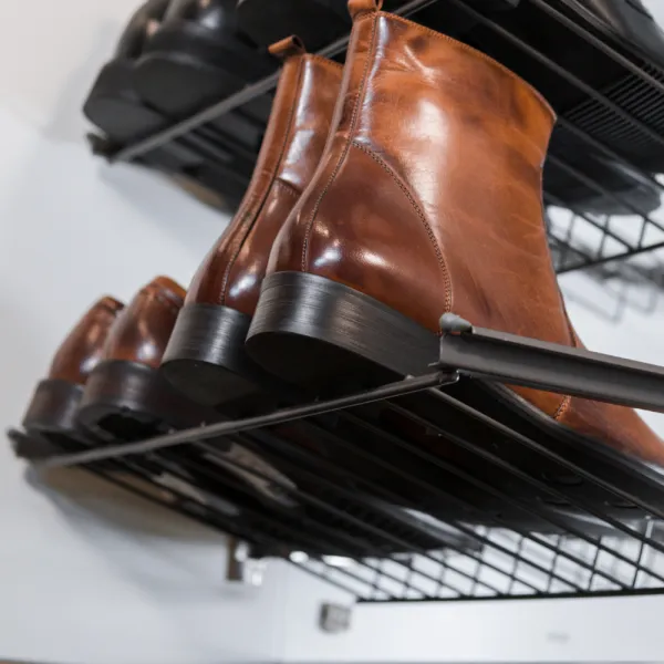Shoe shelf Norscan, W600mm, Ø500mm, dark grey