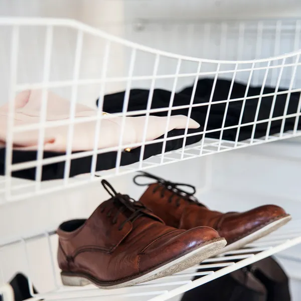 Shoe shelf Norscan, W600mm, Ø500mm, dark grey