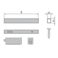 Tvirtinimas profilio prie sienos tarpinis L295mm, juoda