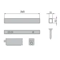 Intermediate wall connection element L295mm stainless steel