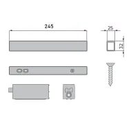 Intermediate wall connection element L245mm black