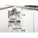 Karuselė 3/4 rato 900x900mm, H839-889mm, chromas su plokštės dugnu