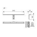 Laikikliai lentynai medinei L160mm, juoda (2 vnt.) PHOS