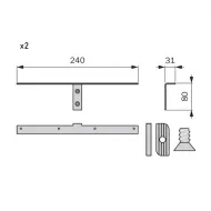 Laikikliai lentynai medinei L160mm, juoda (2 vnt.) PHOS