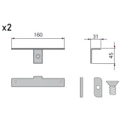 Laikikliai lentynai medinei L160mm, juoda (2 vnt.) PHOS