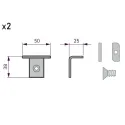 Fixing element for glass shelf L50mm stainless steel 2 pcs
