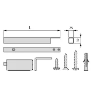 Upper wall connection element L345mm stainless steel