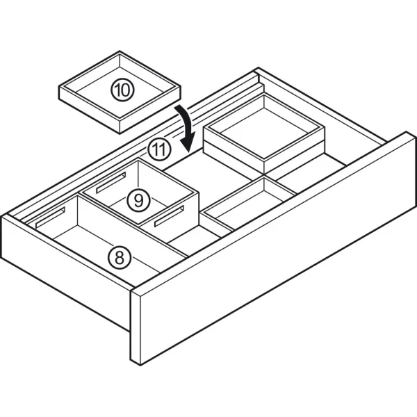 Box 3 Move, Drawer compartment system, universal, flexible