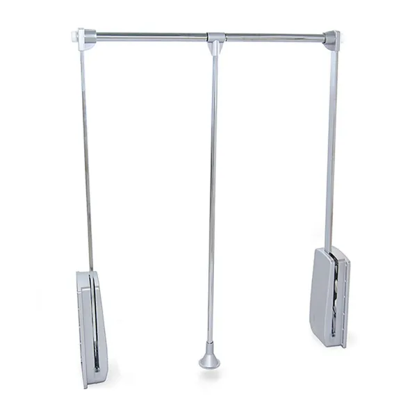 Hang pull down wardrobe rail lift, W600-830mm, Chrome plated, Steel and Plastic