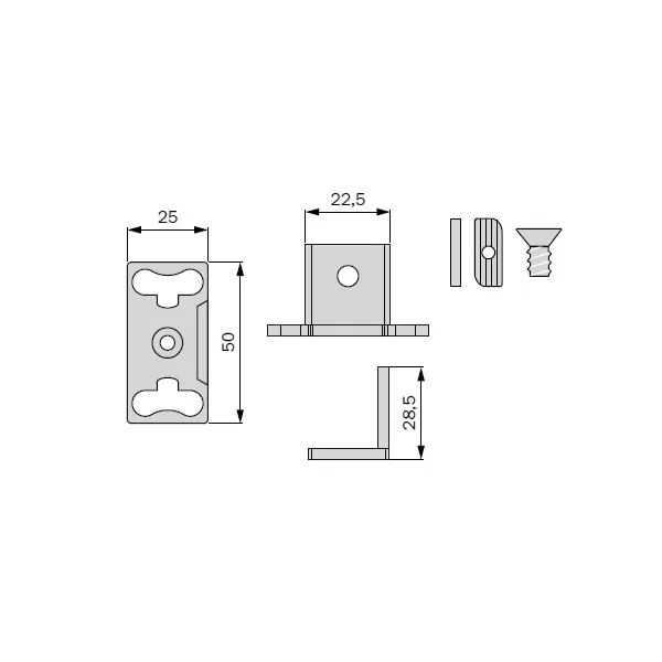 Fixing the profile to the horizontal plane, black