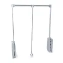 Hang pull down wardrobe rail lift, W830-1150mm, Chrome plated, Steel and Plastic