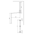 Hang pull down wardrobe rail lift, W830-1150mm, Chrome plated, Steel and Plastic