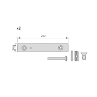 Drawer fixing elements Stili Phos, aluminium