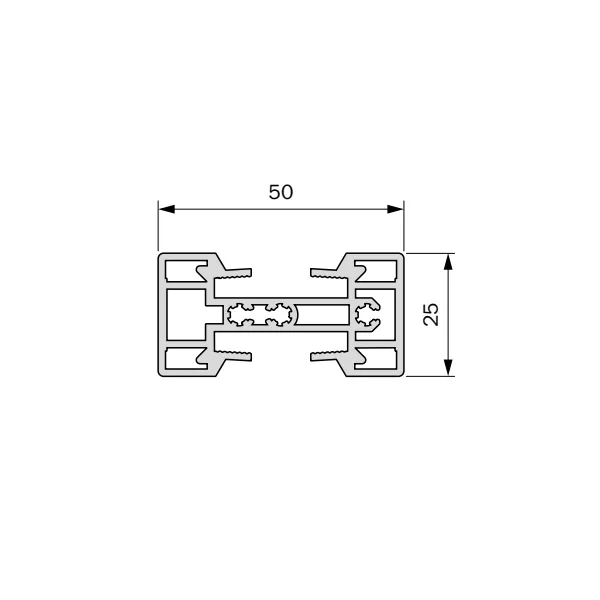 Vertical profile Stili Phos, L5200mm, black