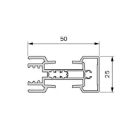 Vertical profile Stili Phos, with groove for LED strip, L4800mm, black