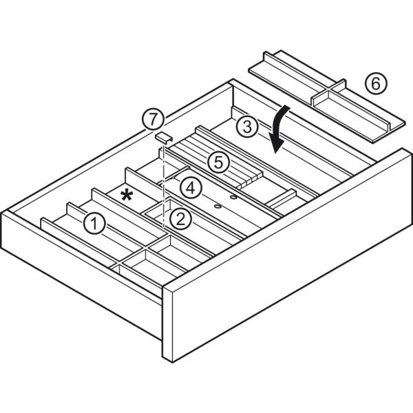 Foil holder Move, Drawer compartment system, universal, flexible