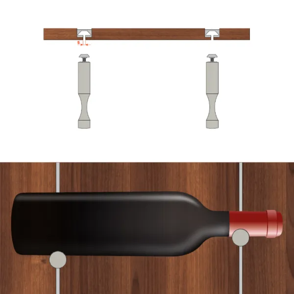 Laikiklis butelio Pin Wine aliuminis