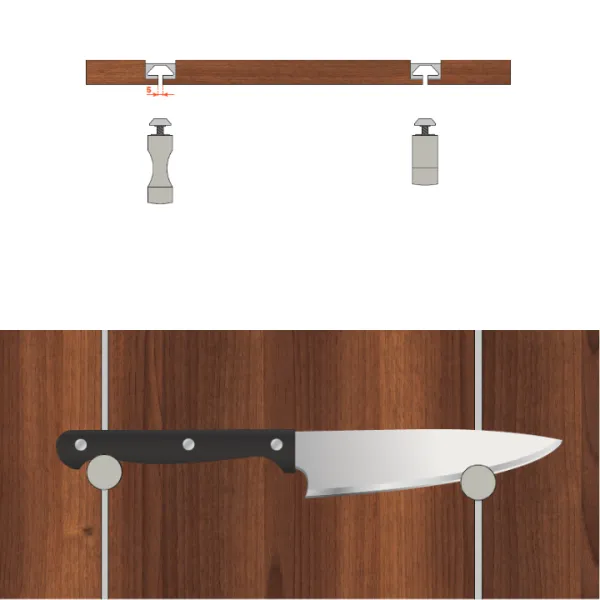 Laikiklis peilio Pin Knife aliuminis