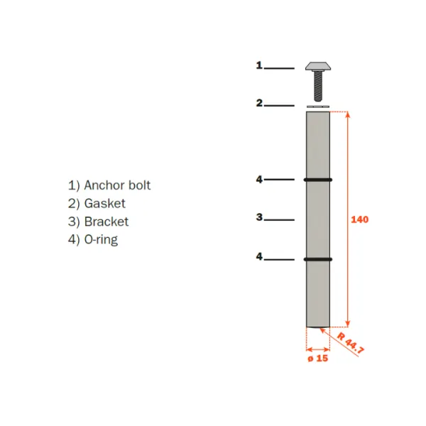 Shelf holder Pin Shelf aluminium