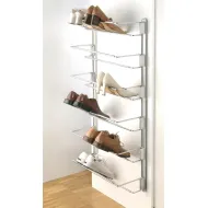 Wall rail, for shoe rack, continuously adjustable