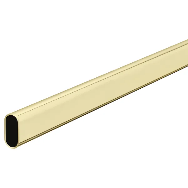 Vamzdis ovalus, 30x15x1mm, L2500mm, žalvaris lakuotas