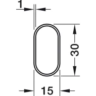 Vamzdis ovalus, 30x15x0,6mm, L2500mm, titanium pilka