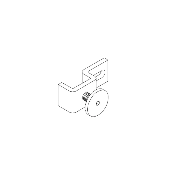 Fixing plate, with adjustment, for vertical profile to WALK-IN system MODUS