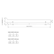 Shelf bracket, lateral, for WALK-IN system, L400mm gray MODUS