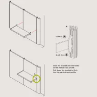Laikiklis lentynos šoninis WALK-IN L500mm, pilkas MODUS