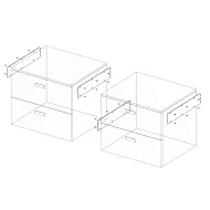 Laikiklis stalčių blokui šoninis WALK-IN L500mm, H124mm, pilka
