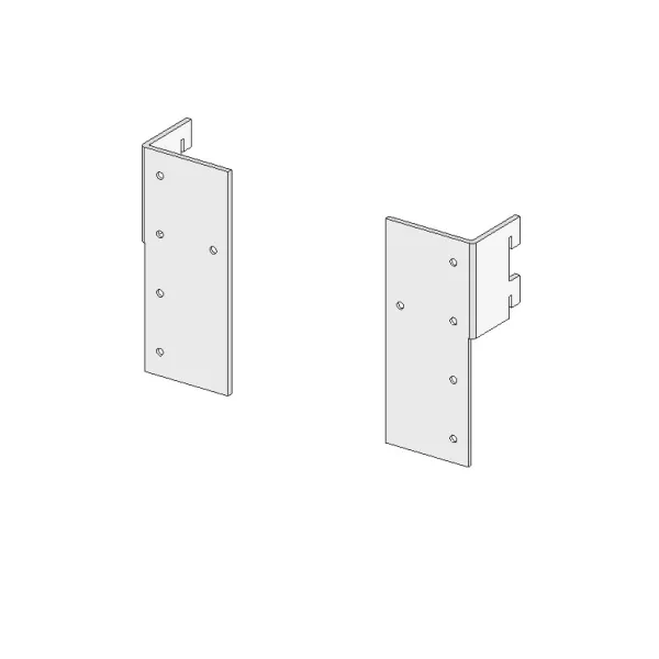 End brackets, L type, vertical, for WALK-IN system H122mm L+R gray MODUS