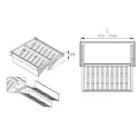 Lentyna batams metalinė P800mm, ištraukiama, švelniu uždarymu balta