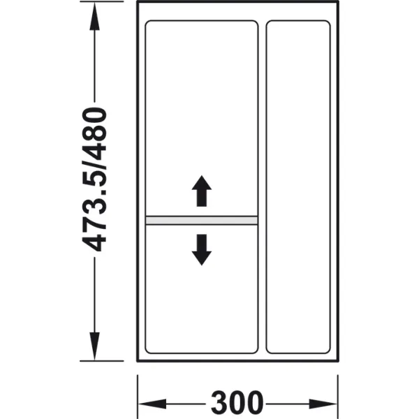 Dėklas įrankiams reguliuojamas 300x480mm, plastikinis baltas