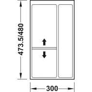 Dėklas įrankiams reguliuojamas 300x480mm, plastikinis baltas