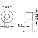 Inset cup, Plastic, e.g. for mounting handles on glass doors
